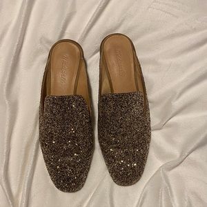 Madewell Gold Sequin Mules